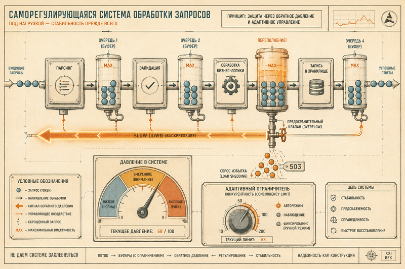 Backpressure и load shedding: как система защищает себя