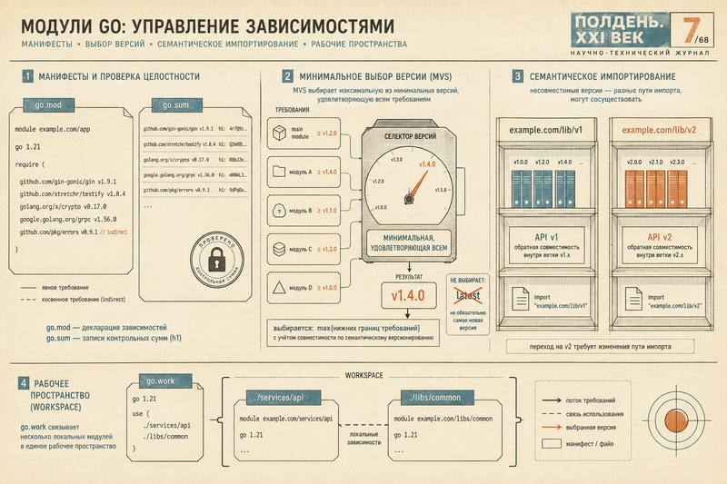 Go modules: go.mod, версионирование и управление зависимостями