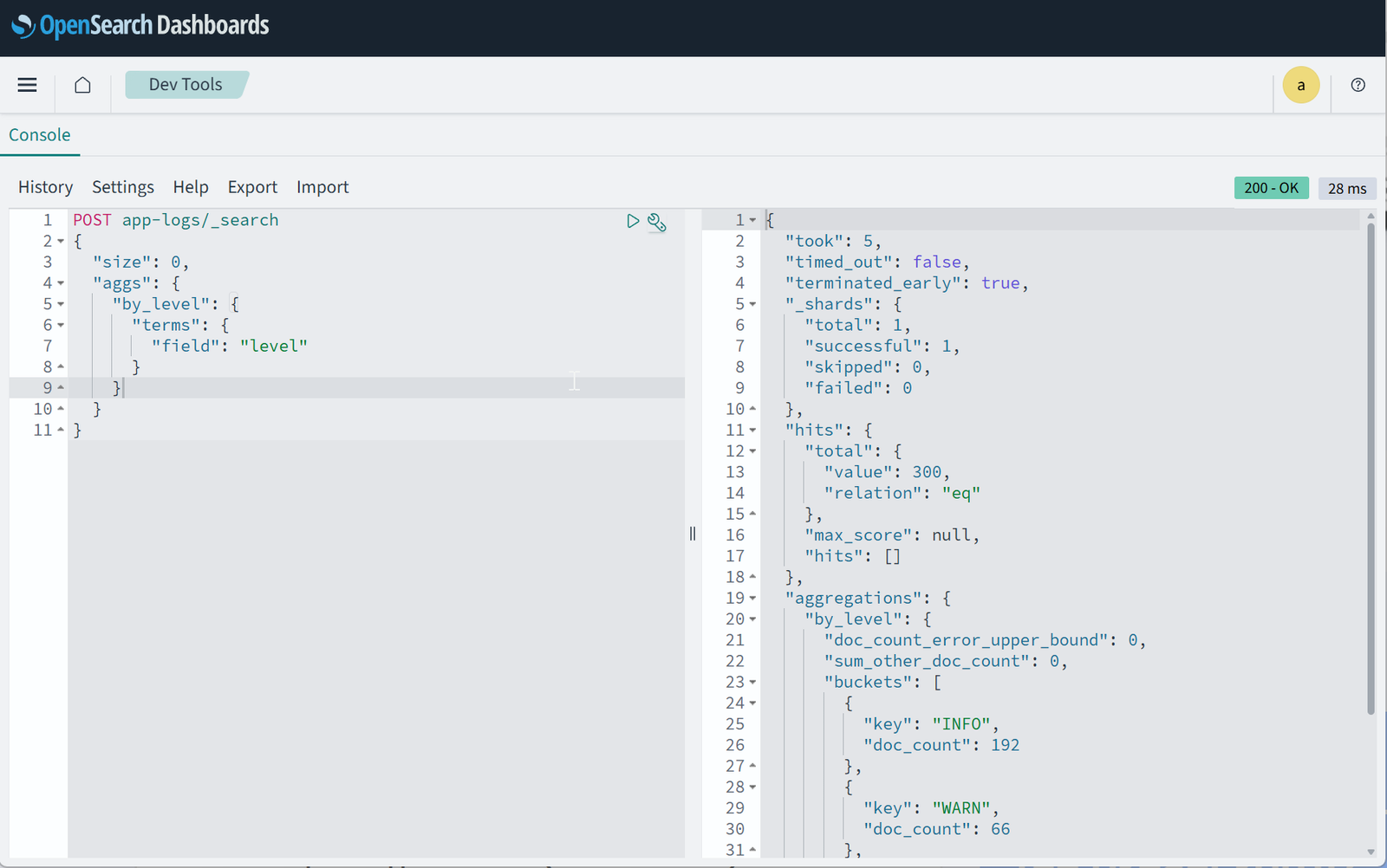 Dev Tools console